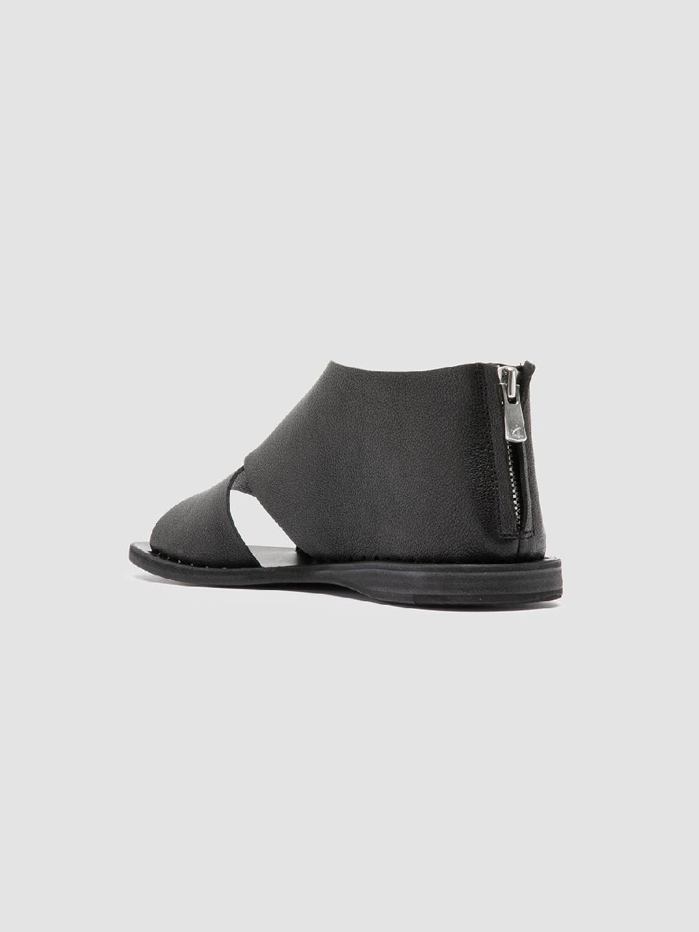 Officine Creative ITACA 046 Scarpe a Punta Aperta in Pelle Nera Nuova