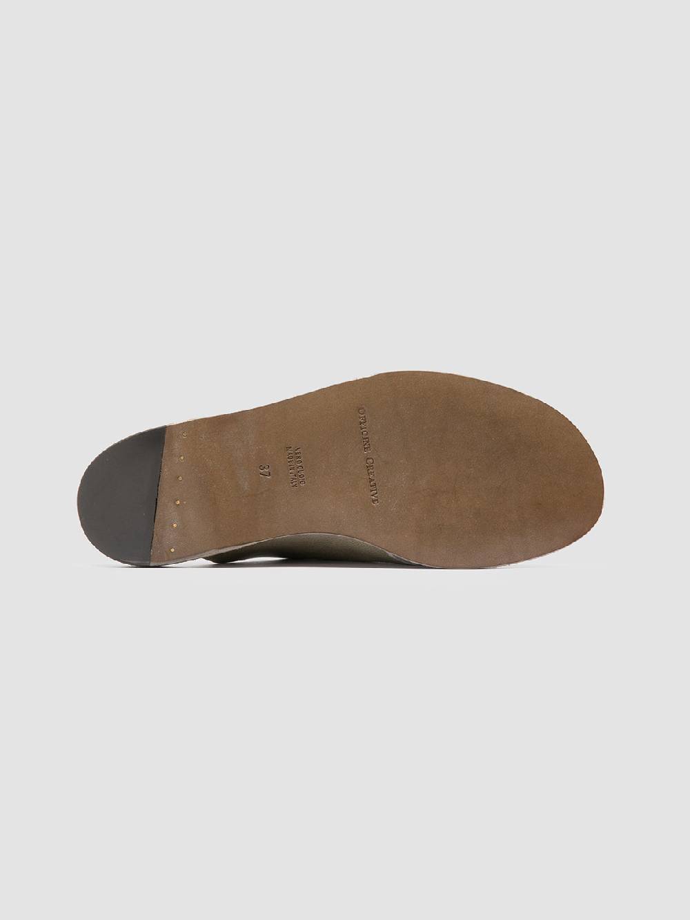 Officine Creative ITACA 049 Sandali Slide in Pelle Verde 2025