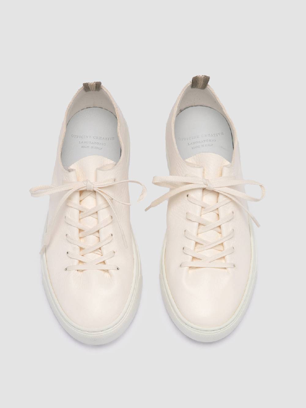 Officine Creative LEGGERA 100 White Leather Low Top Sneakers In Linea
