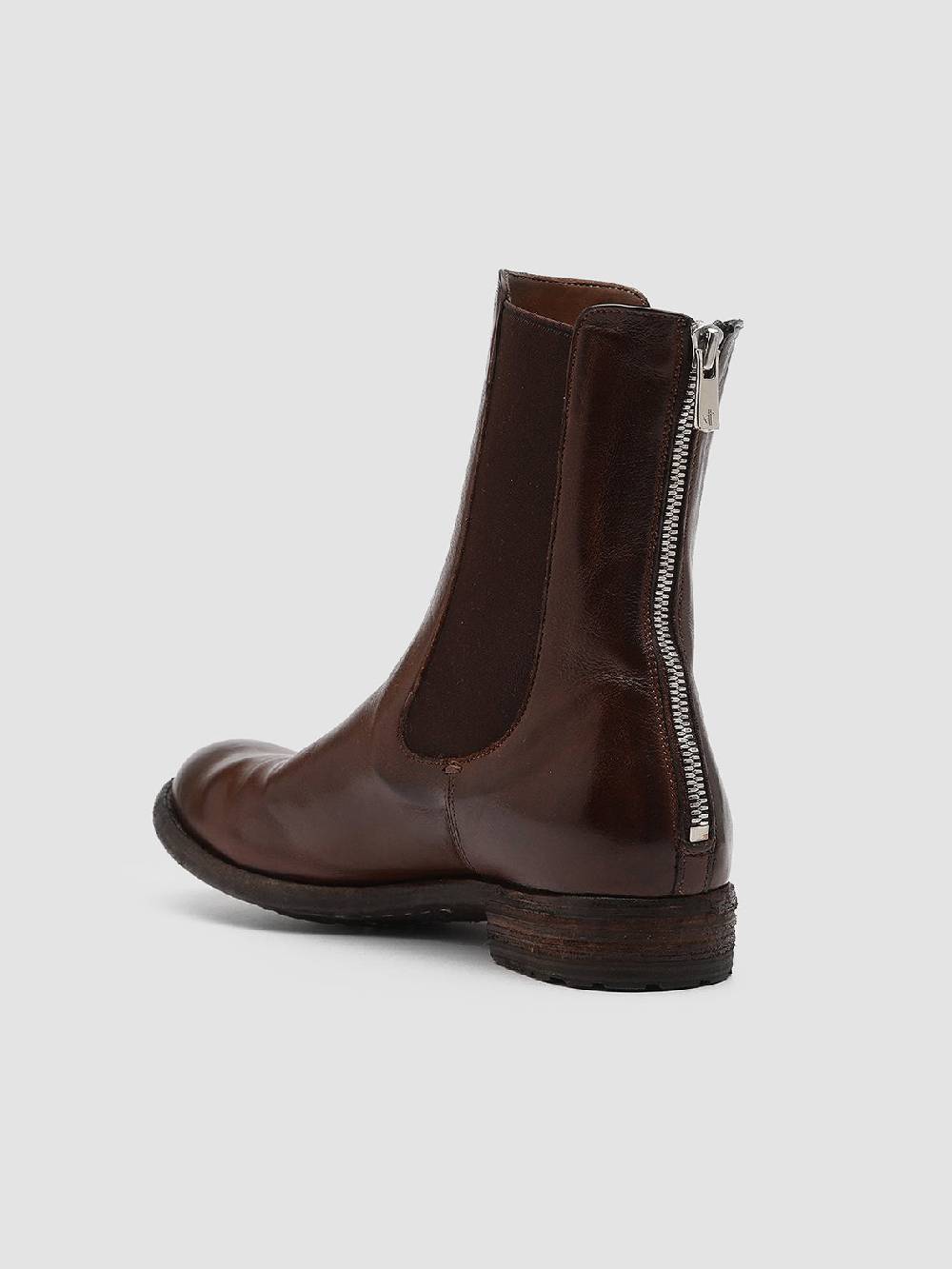 Officine Creative LEXIKON 073 Stivaletti Chelsea in Pelle Marrone Promozione