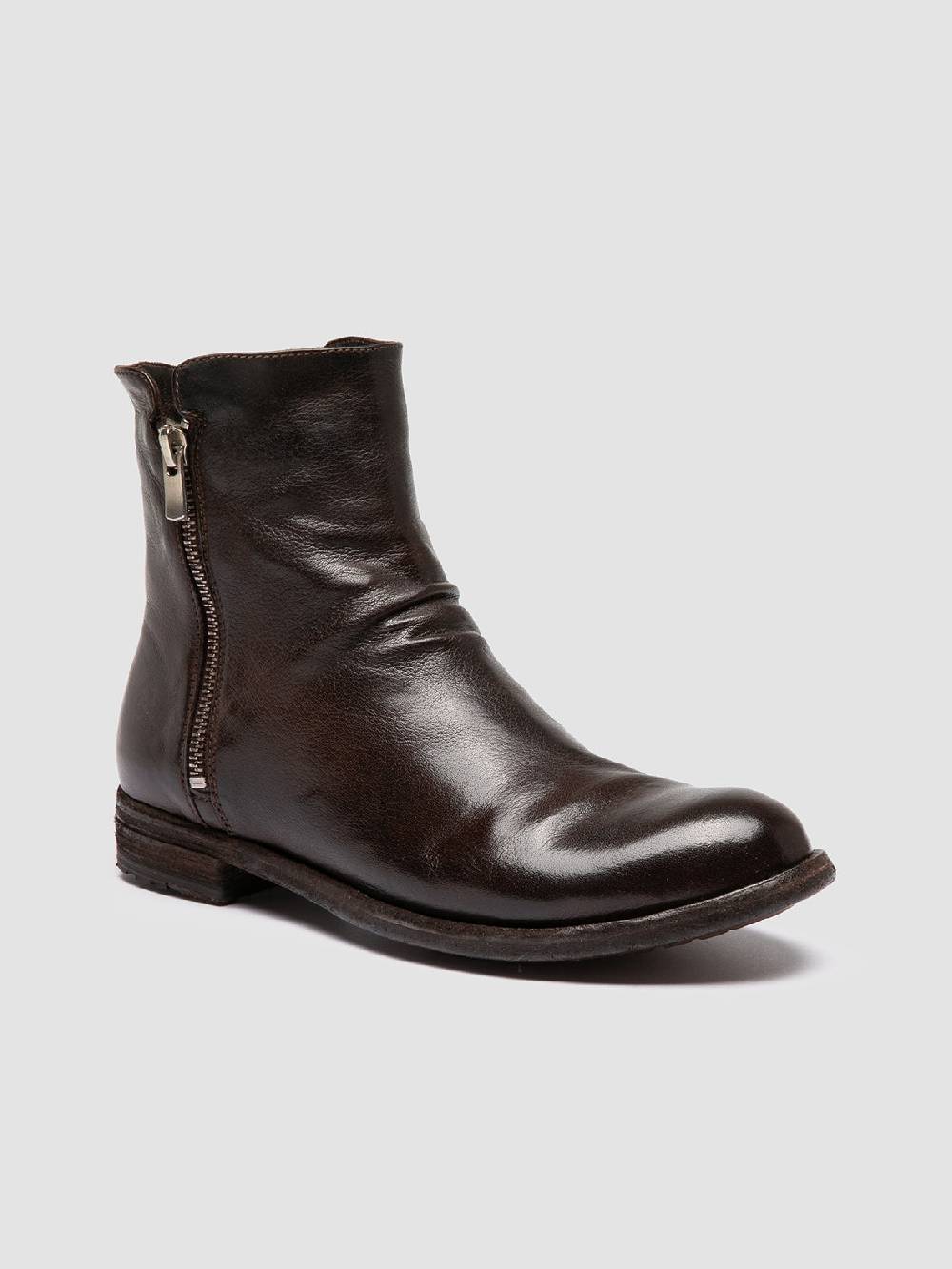 Officine Creative LEXIKON 097 Stivaletti in Pelle Marrone Pezzi Unici
