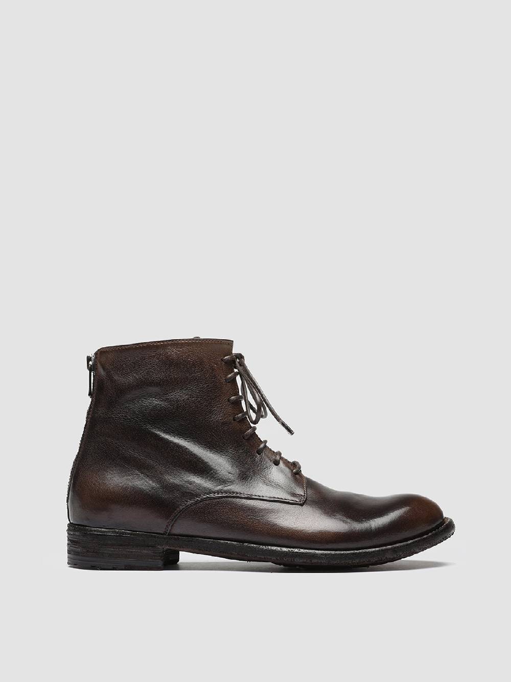 Officine Creative LEXIKON 123 Stivaletti in Pelle Marrone con Zip Qualità Garantita