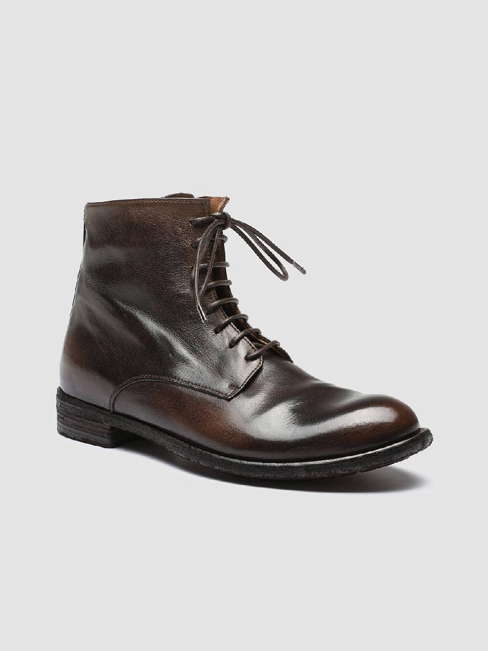 Officine Creative LEXIKON 123 Stivaletti in Pelle Marrone con Zip Qualità Garantita