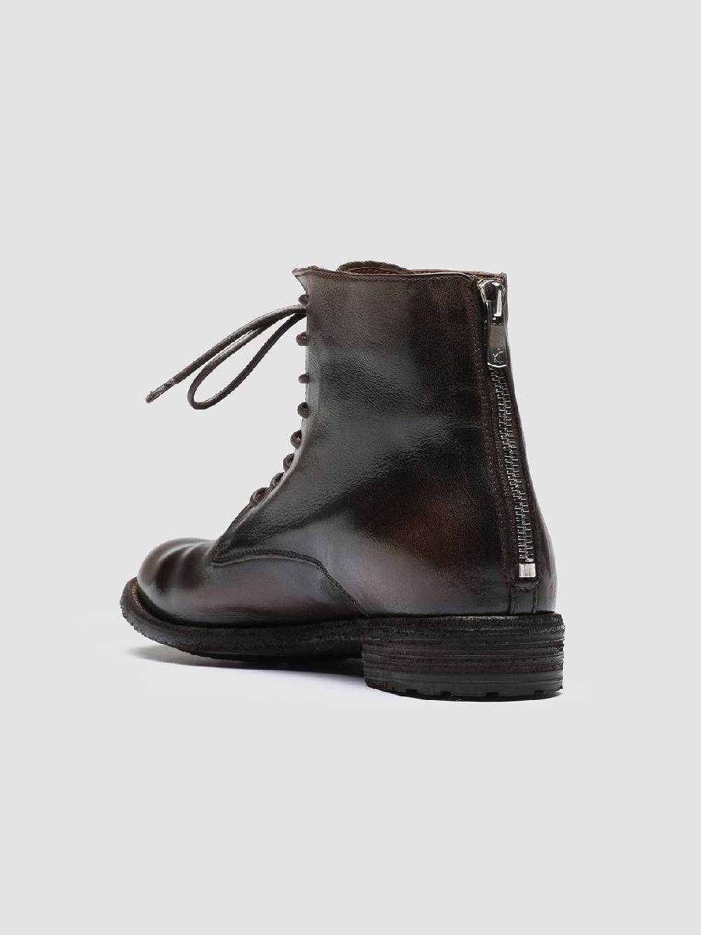 Officine Creative LEXIKON 123 Stivaletti in Pelle Marrone con Zip Qualità Garantita
