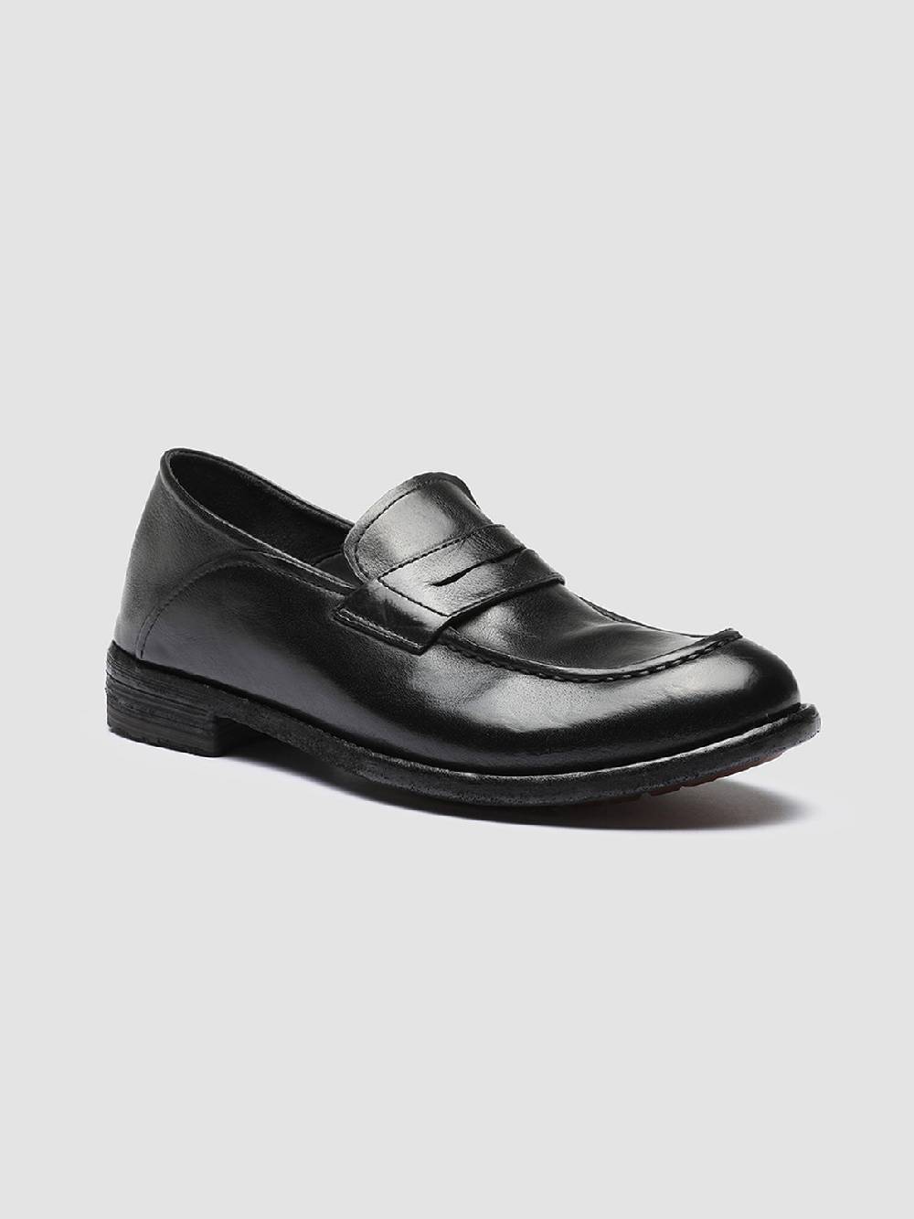 Officine Creative LEXIKON 140 Mocassini Penny Loafer in Pelle Nera Promozione Limitata