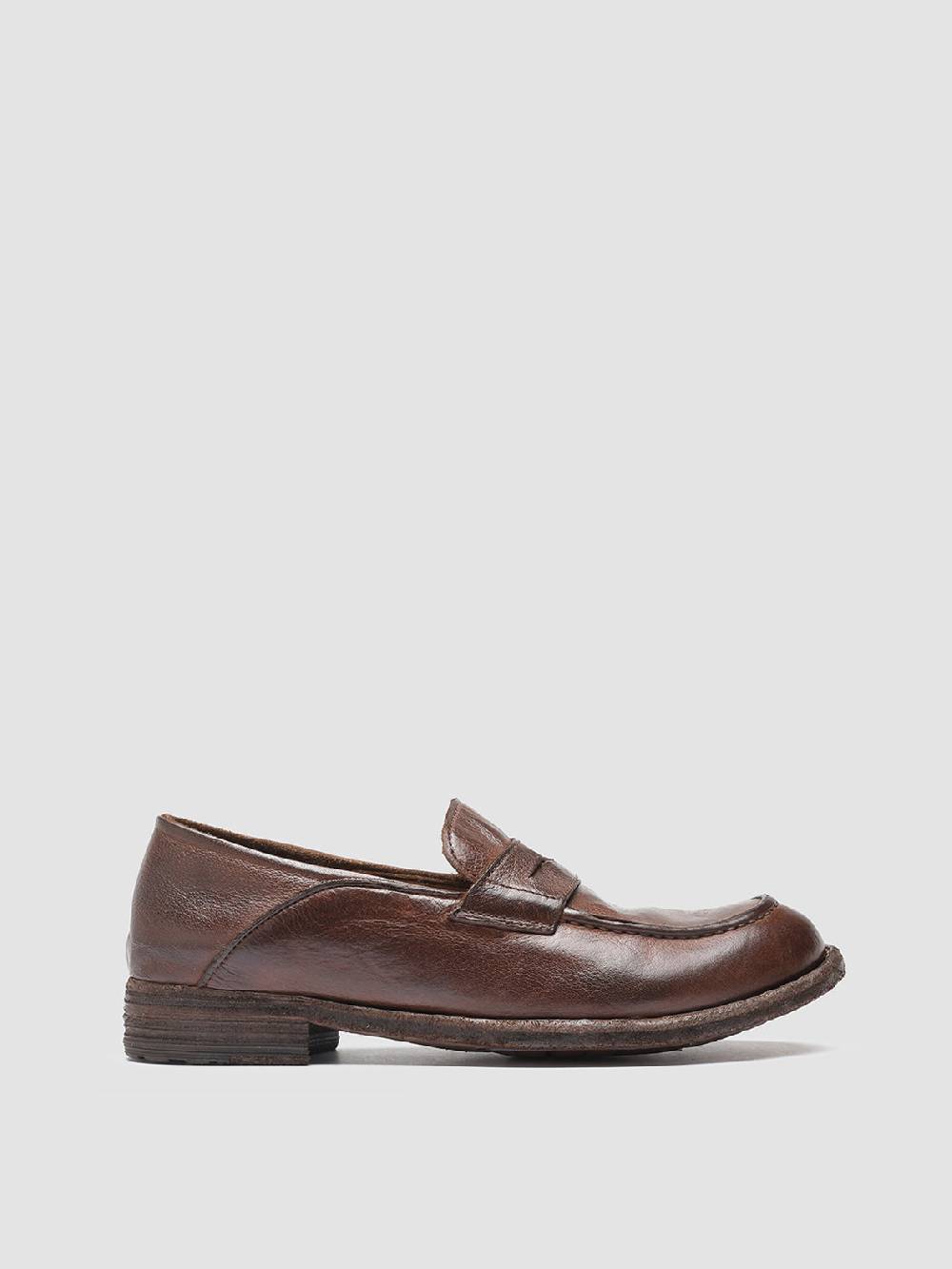 Officine Creative LEXIKON 140 Mocassini Penny Loafer in Pelle Marrone Fino Al -60%