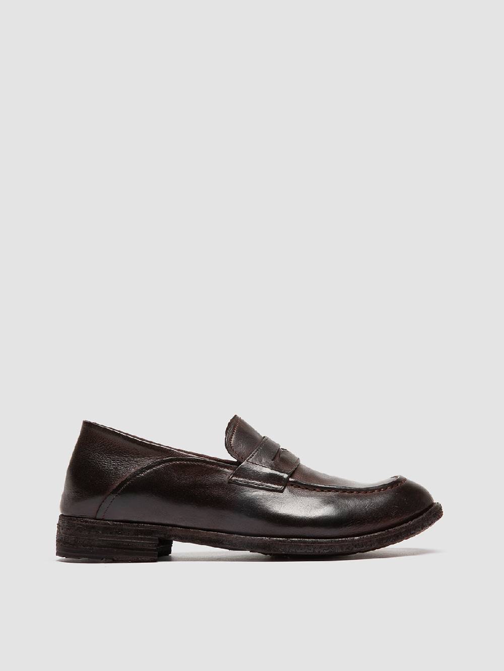 Officine Creative LEXIKON 140 Mocassini Penny Loafer in Pelle Marrone Shopping Online