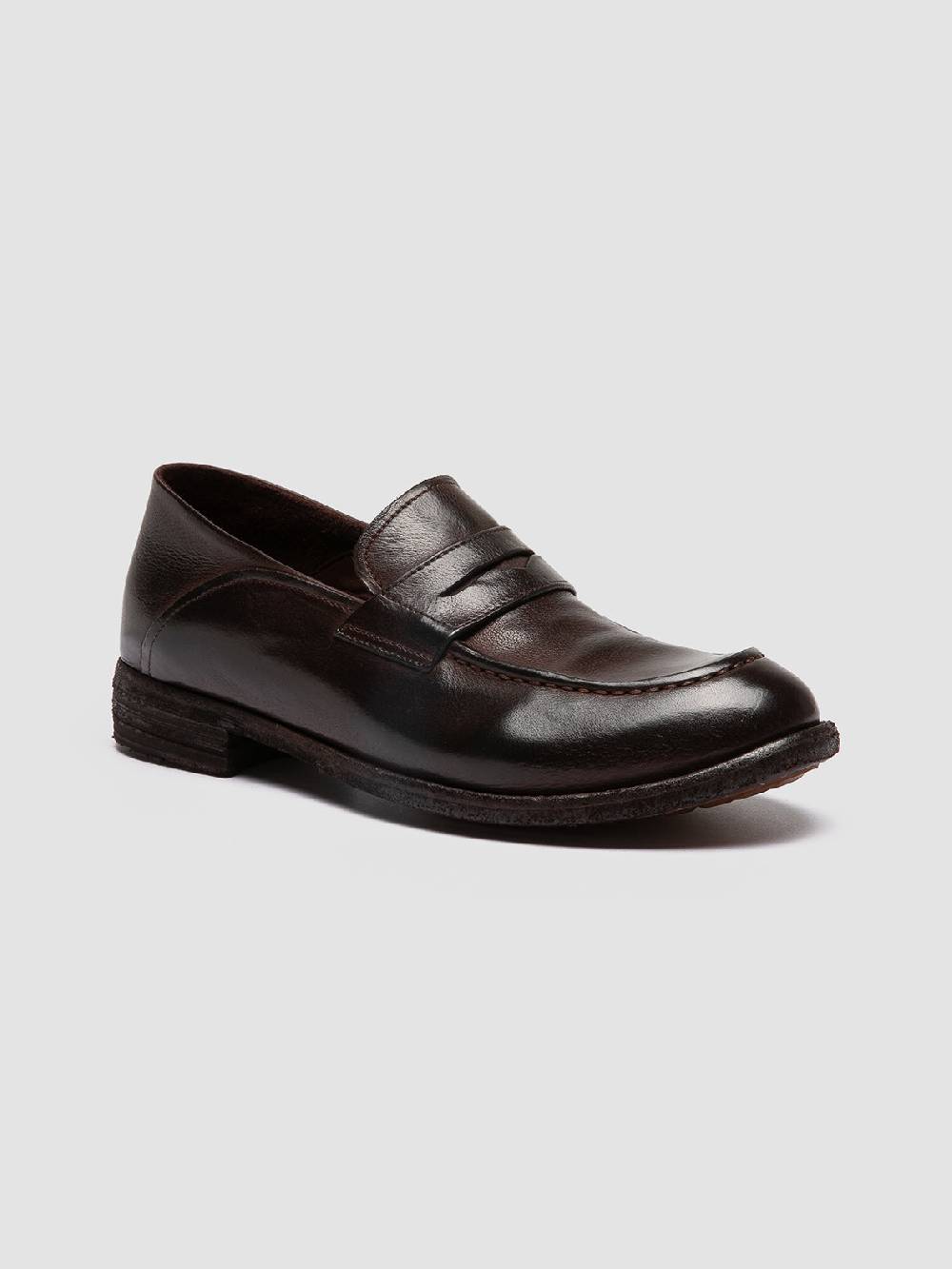 Officine Creative LEXIKON 140 Mocassini Penny Loafer in Pelle Marrone Shopping Online