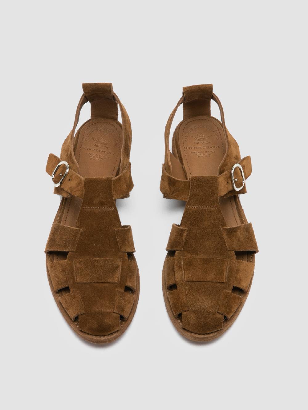 Officine Creative LEXIKON 536 Sandali in Pelle Scamosciata Marrone Sconto