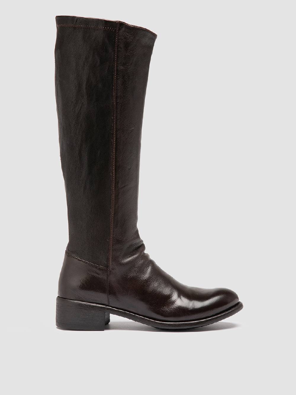 Officine Creative LIS 005 Stivali con Zip in Pelle Marrone