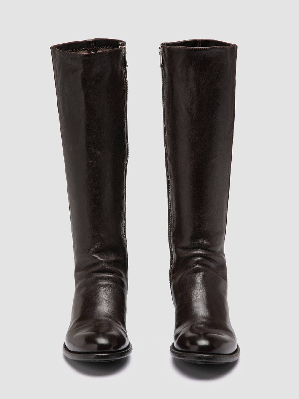 Officine Creative LIS 005 Stivali con Zip in Pelle Marrone Vendite Flash