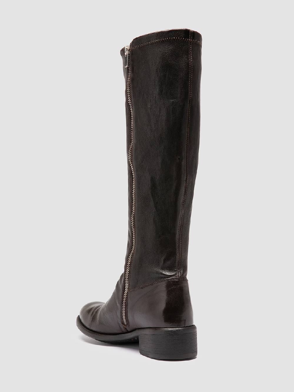 Officine Creative LIS 005 Stivali con Zip in Pelle Marrone Vendite Flash
