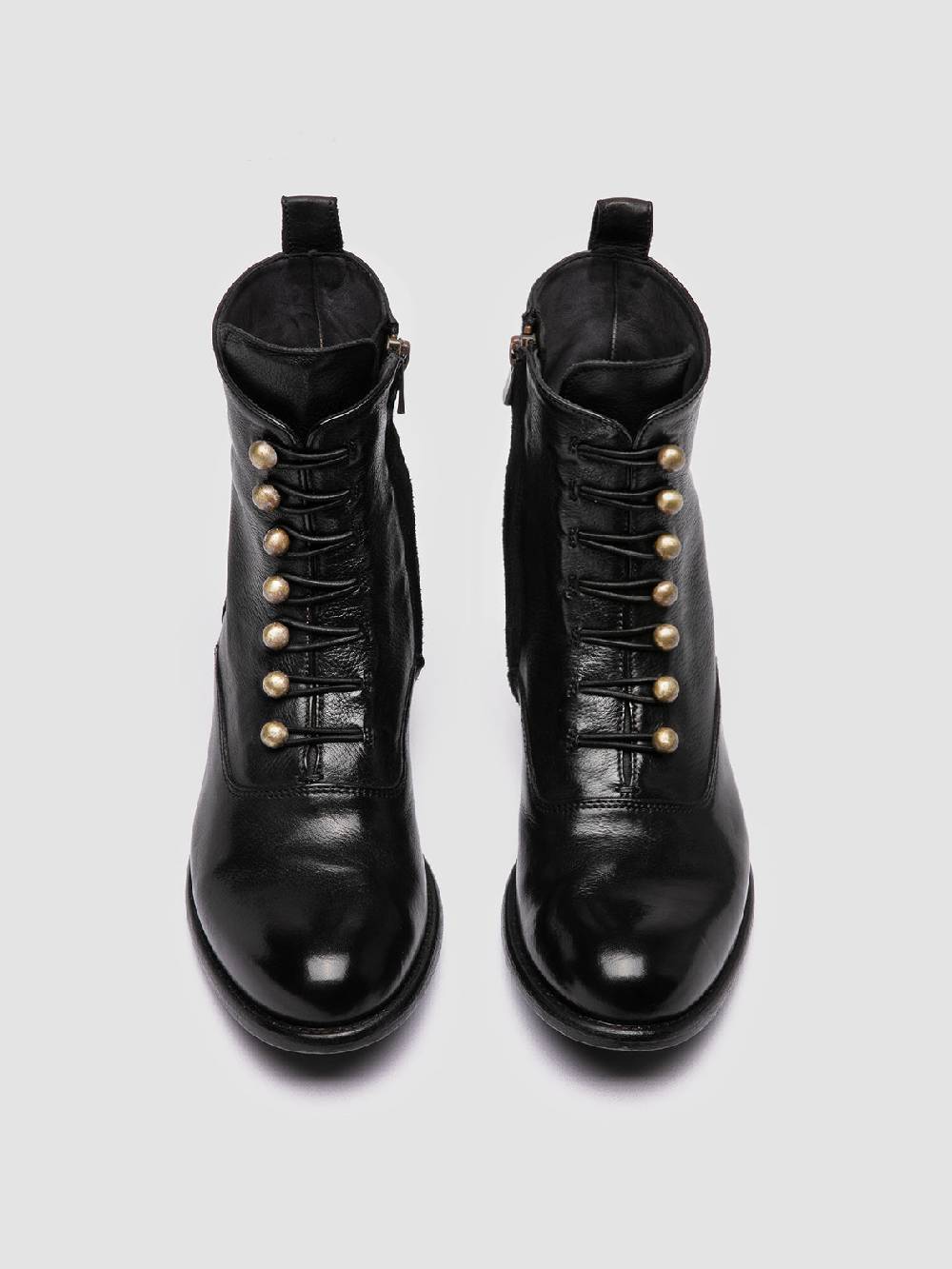 Officine Creative LIS 006 Stivali con Zip in Pelle Nera Negozio