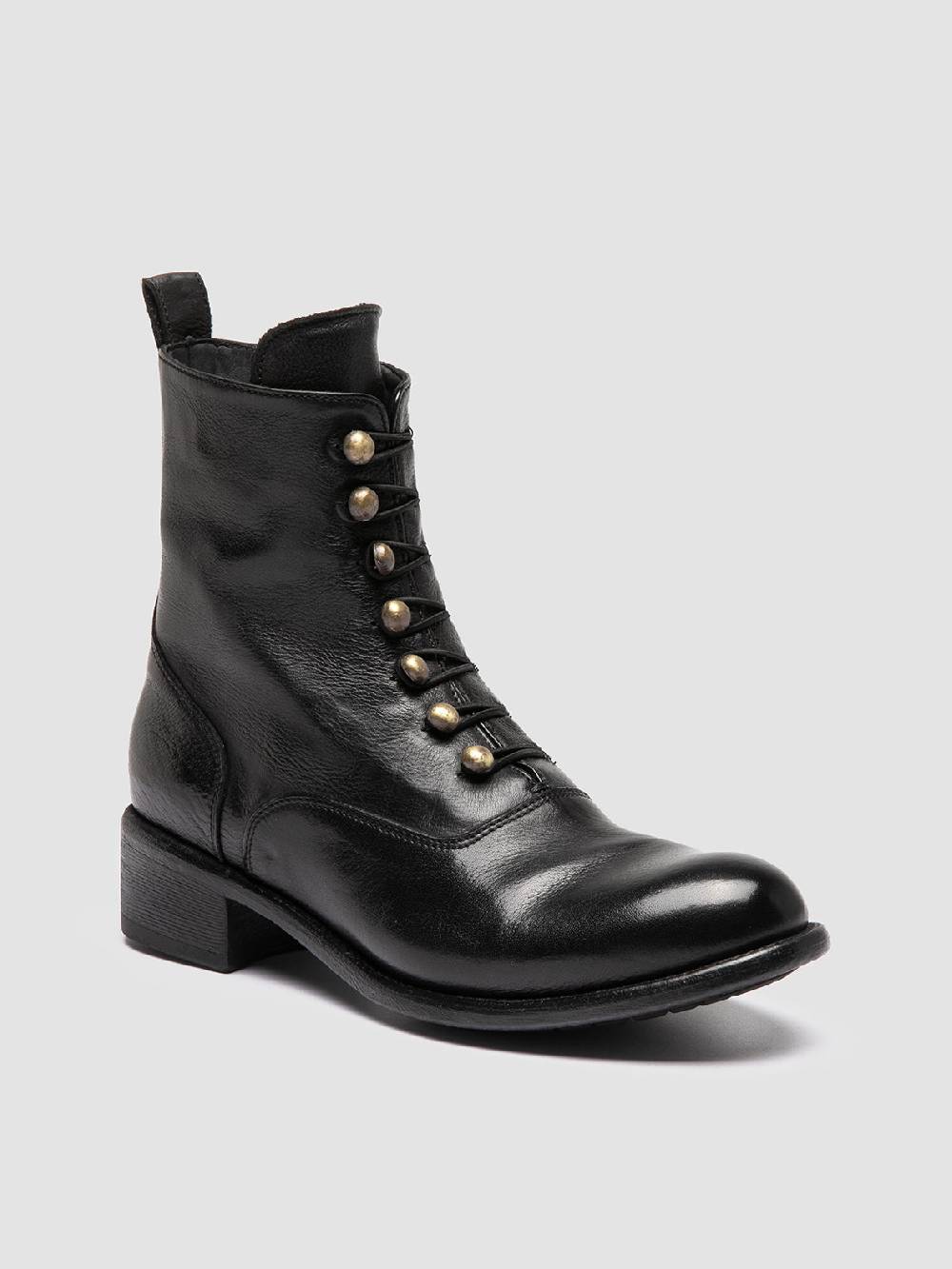 Officine Creative LIS 006 Stivali con Zip in Pelle Nera Negozio