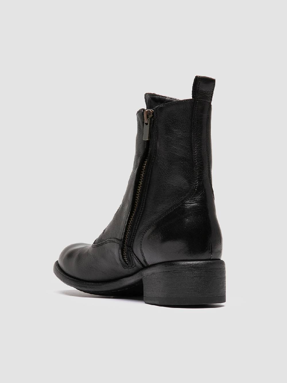 Officine Creative LIS 006 Stivali con Zip in Pelle Nera Negozio
