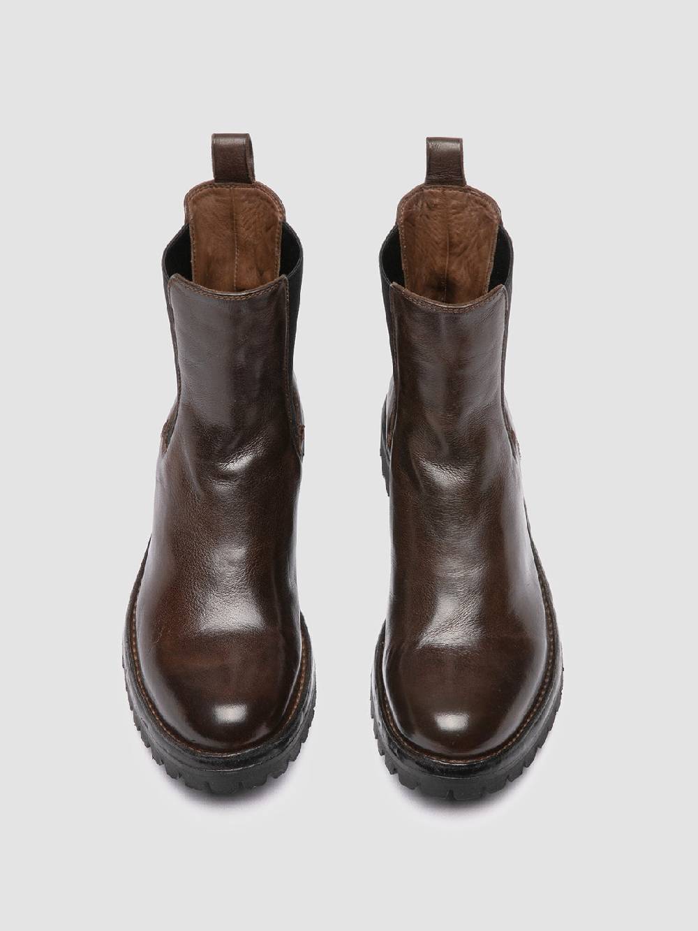 Officine Creative LORAINE 004 Stivaletti Chelsea in Pelle Marrone Moda