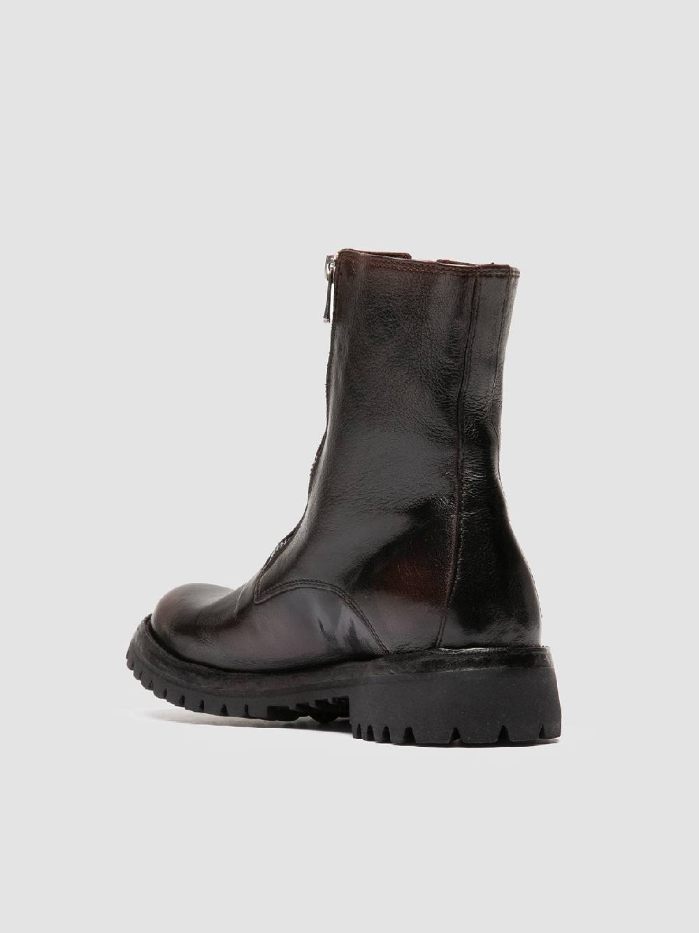 Officine Creative LORAINE 026 Stivali con Zip in Pelle Marrone Italy