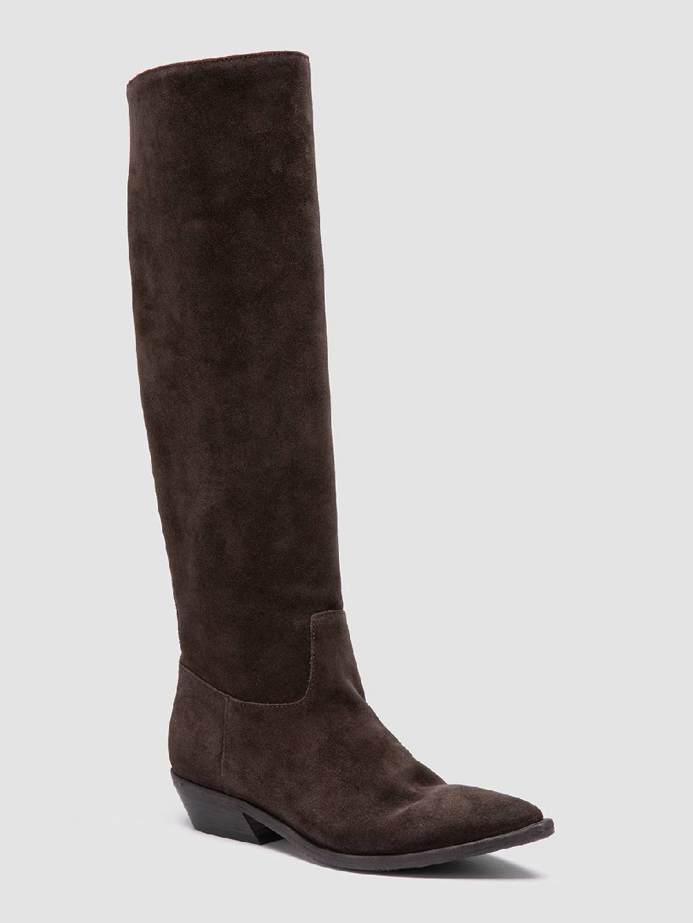 Officine Creative NOELIE DD 104 Stivali Pull-On in Pelle Scamosciata Marrone In Linea
