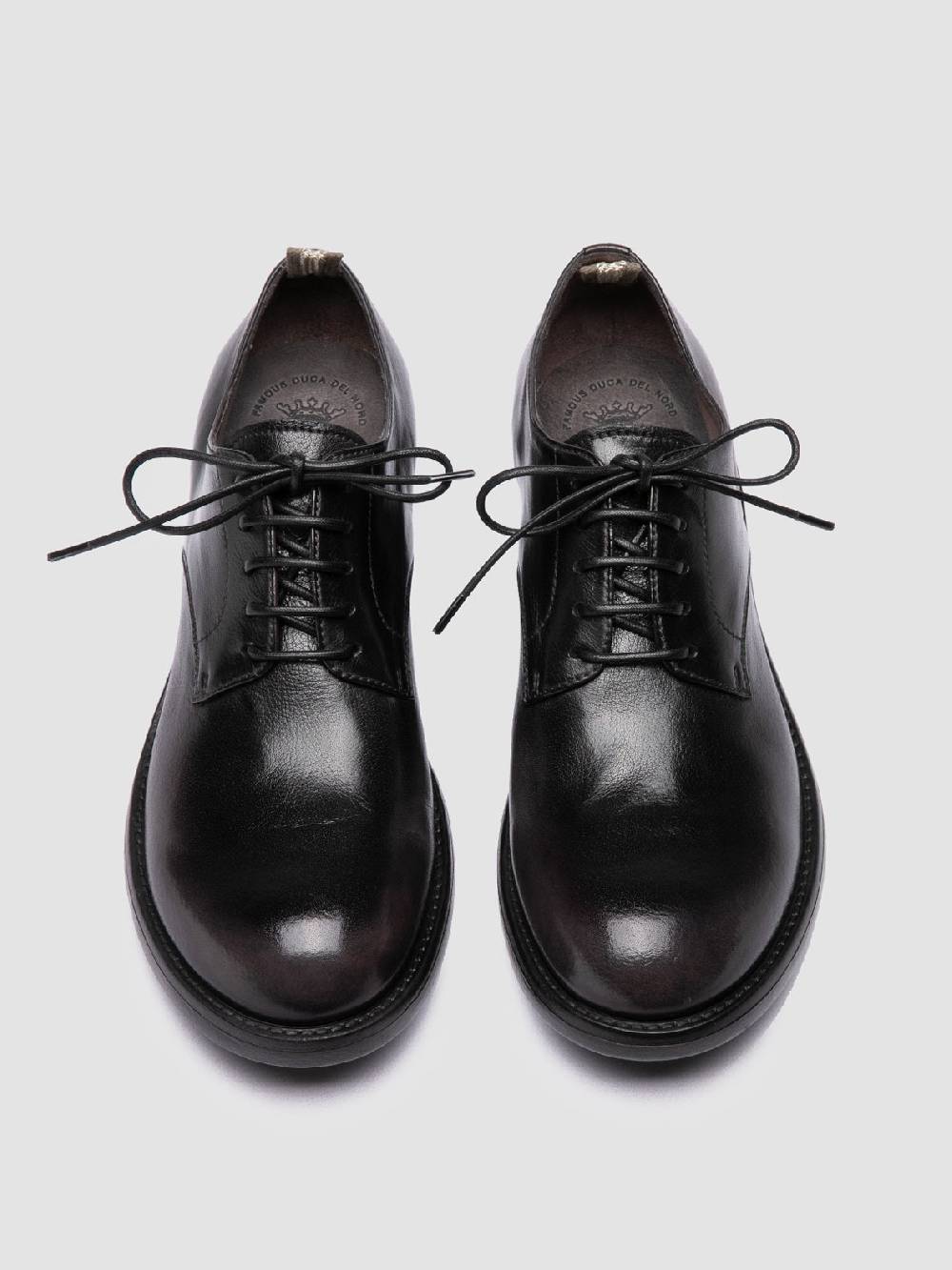 Officine Creative SERGEANT 101 Derby in Pelle Nera Nuovo