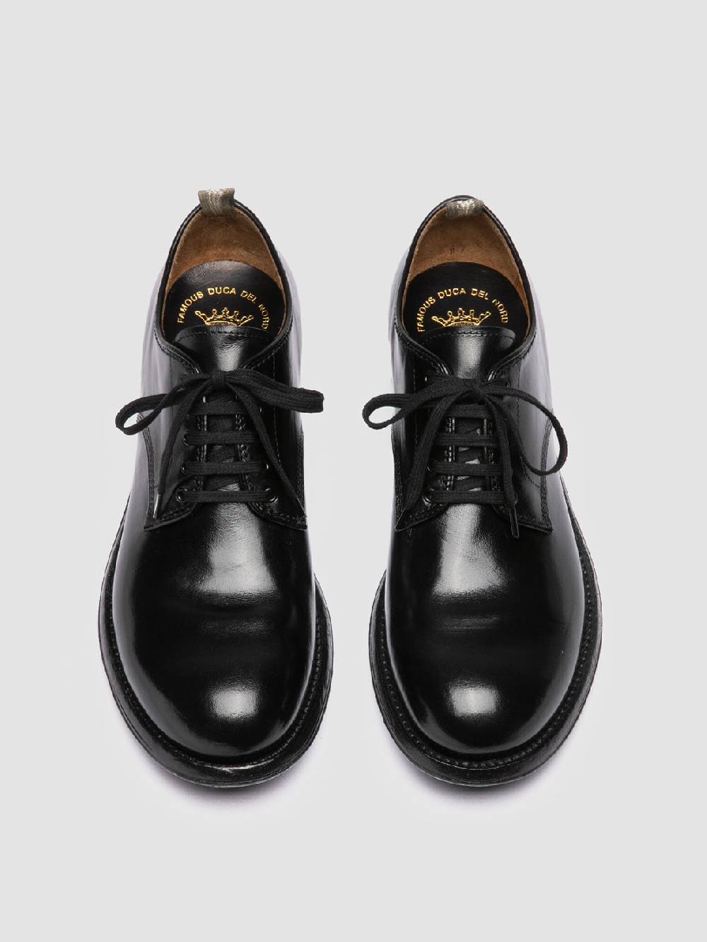 Officine Creative ADMIRAL 001 Derby in Pelle Nera Consegna Veloce
