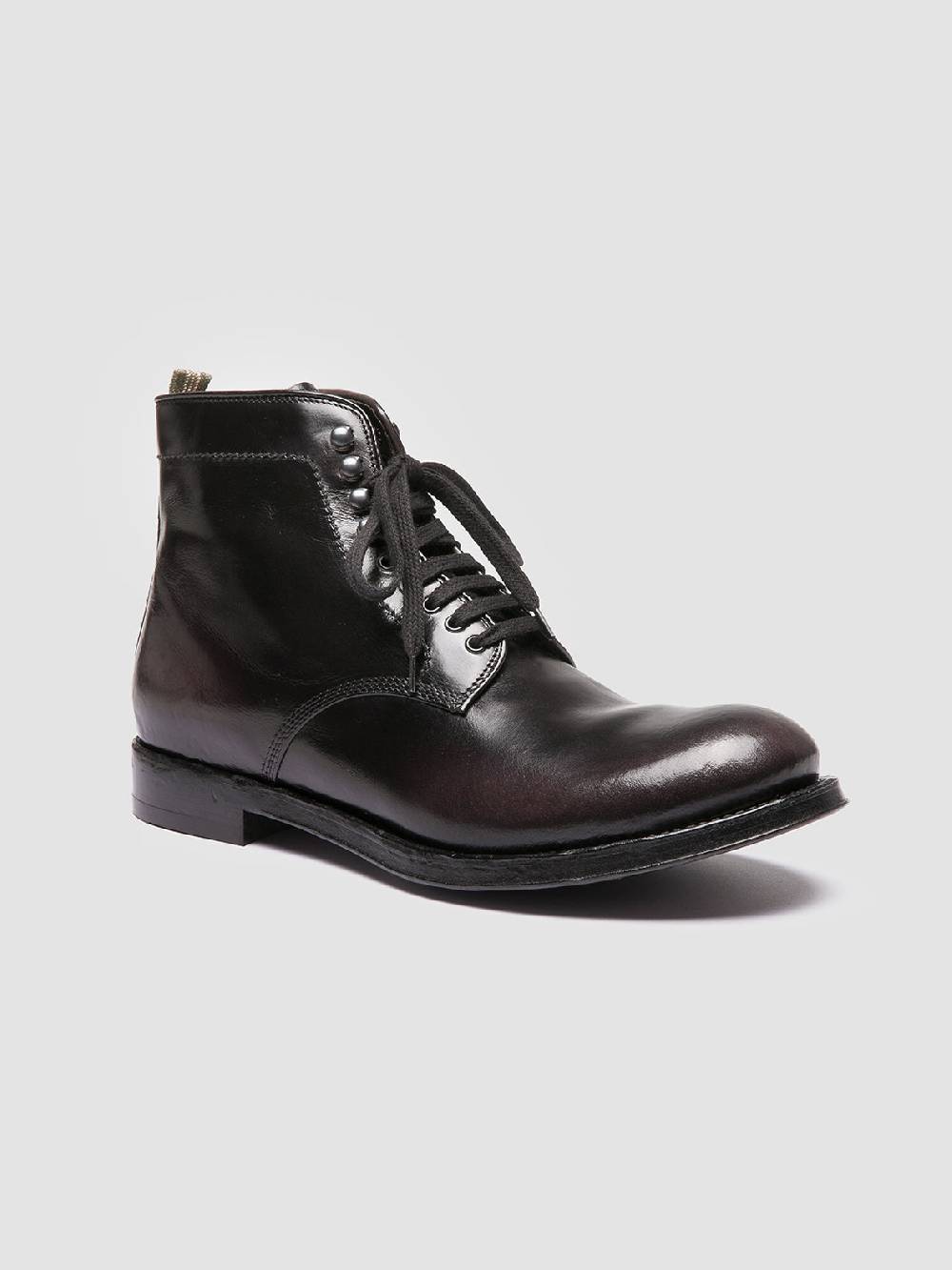 Officine Creative ADMIRAL 004 Stivali Stringati in Pelle Grigia Shopping Online