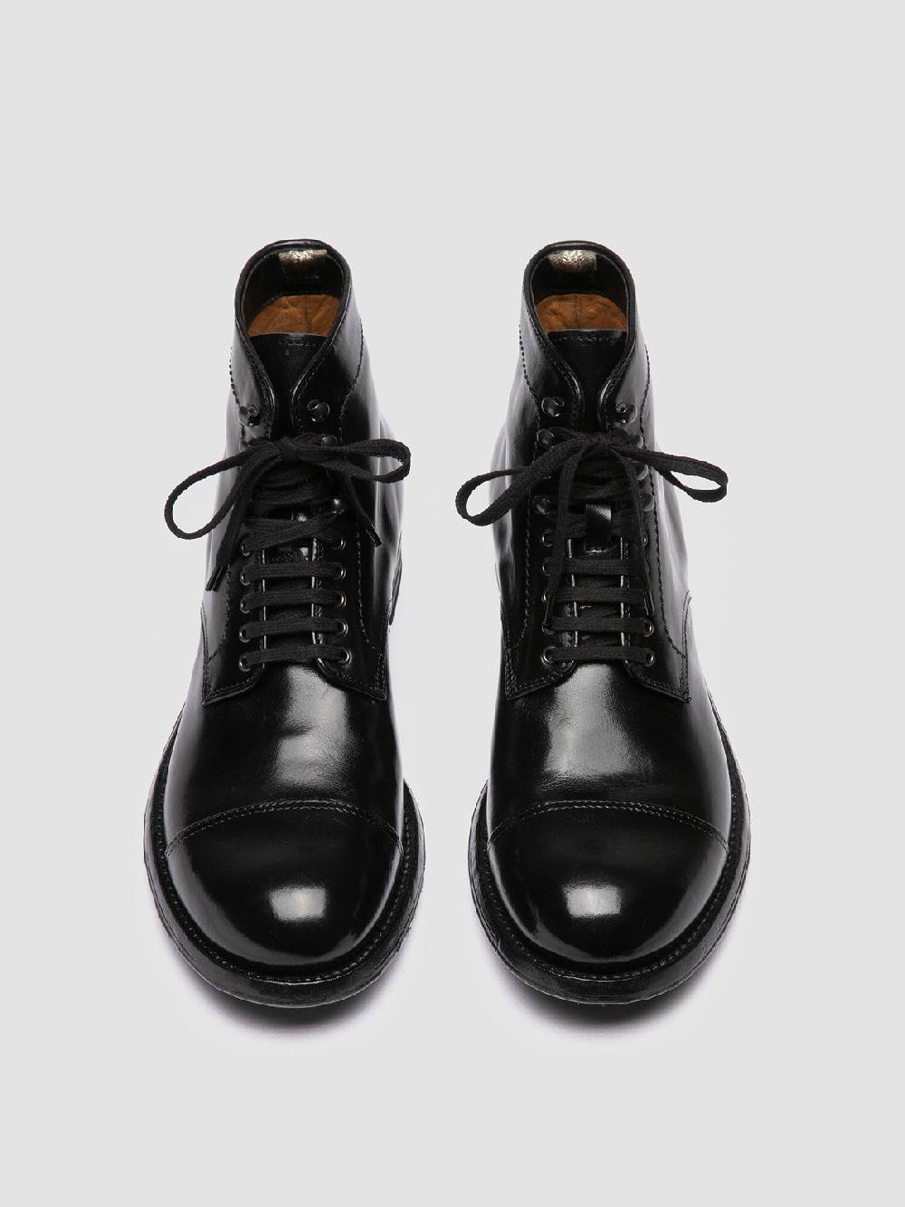 Officine Creative ADMIRAL 005 Stivali Stringati in Pelle Nera Affare Del Giorno