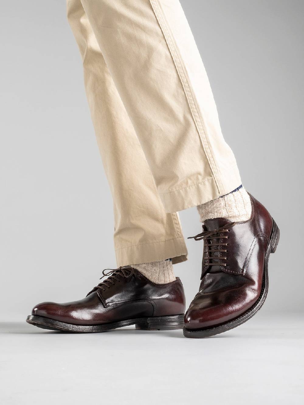 Officine Creative ANATOMIA 012 Derby in Pelle Marrone Sottocosto
