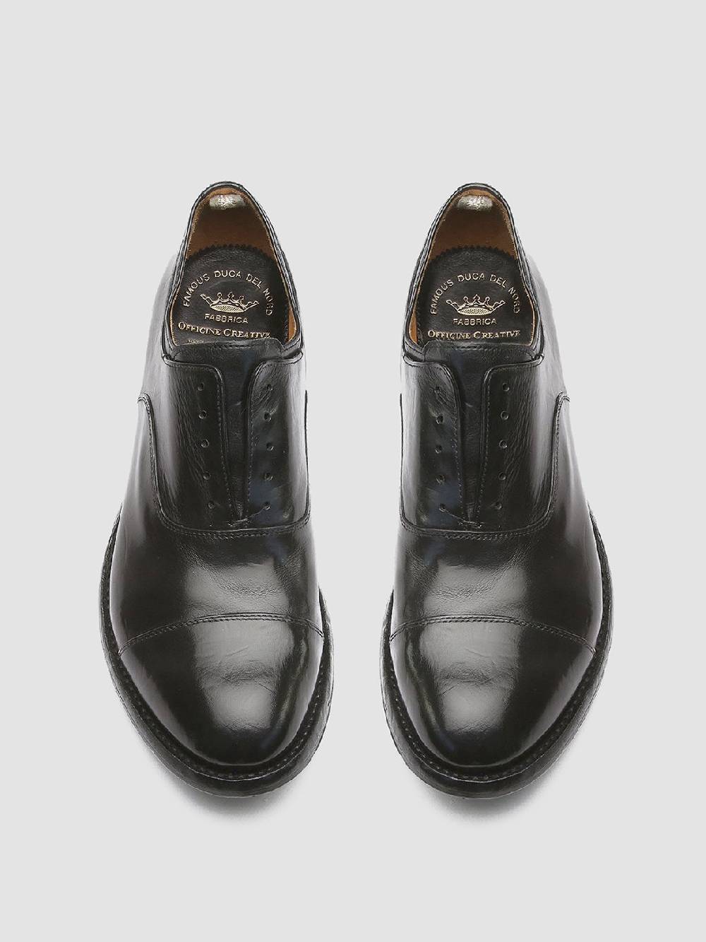 Officine Creative ANATOMIA 015 Black Leather Oxford Shoes Offerta