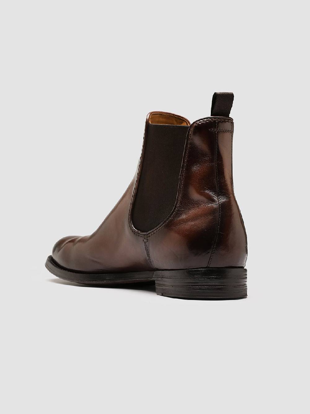 Officine Creative ANATOMIA 083 Stivaletti Chelsea in Pelle Marrone Saldi Di Fabbrica