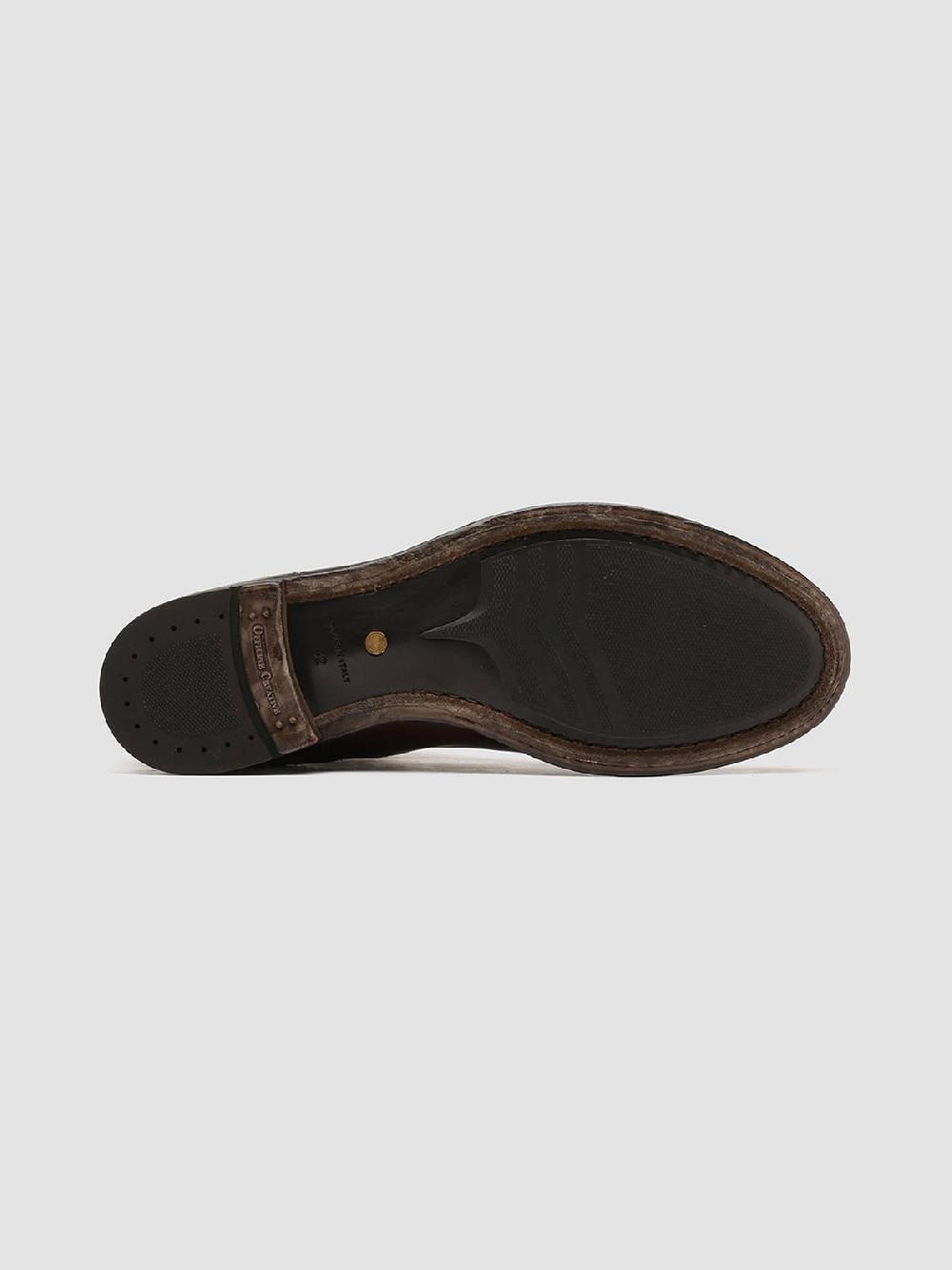 Officine Creative ANATOMIA 083 Stivaletti Chelsea in Pelle Marrone Saldi Di Fabbrica
