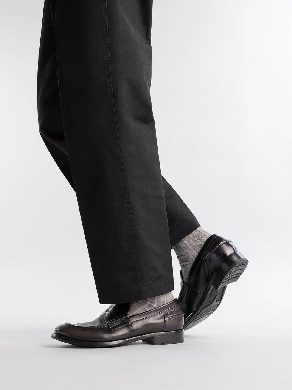 Officine Creative BALANCE 017 Mocassini Penny in Pelle Blu In Linea