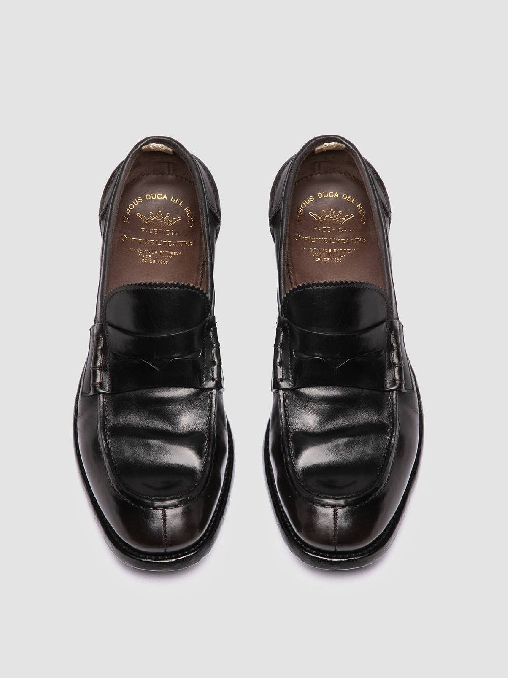 Officine Creative BALANCE 017 Brown Penny Leather Loafers Nuovo