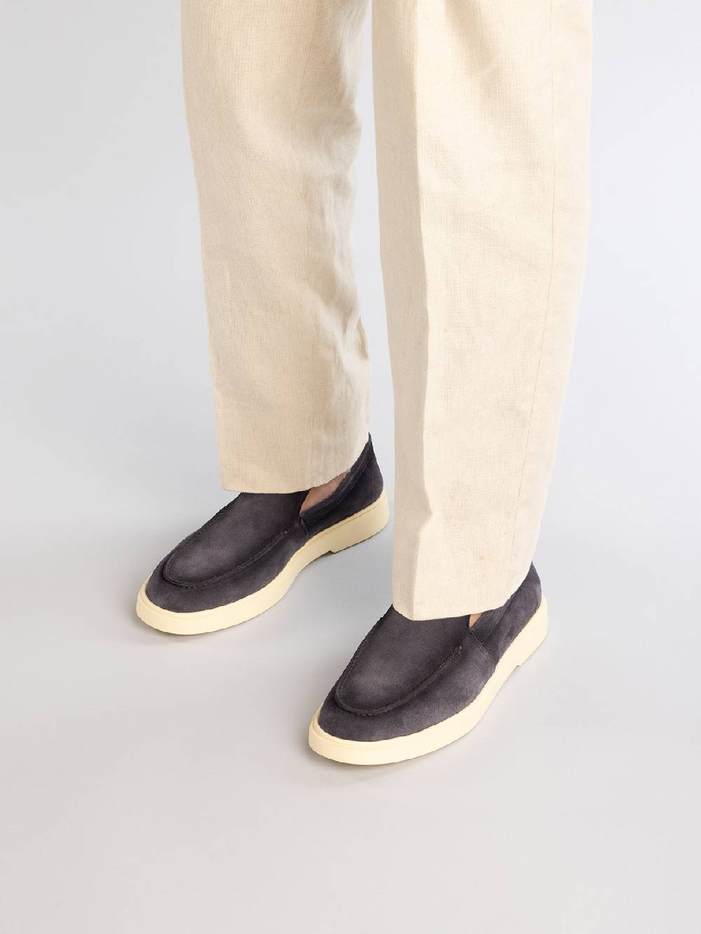 Officine Creative BONES 002 Mocassini in Pelle Scamosciata Blu Spedizione Gratuita