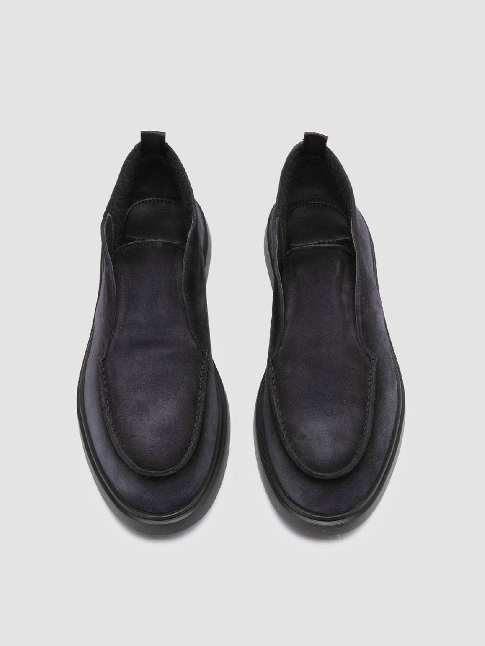 Officine Creative BONES 010 Stivali Chukka in Pelle Scamosciata Blu Consegna Veloce