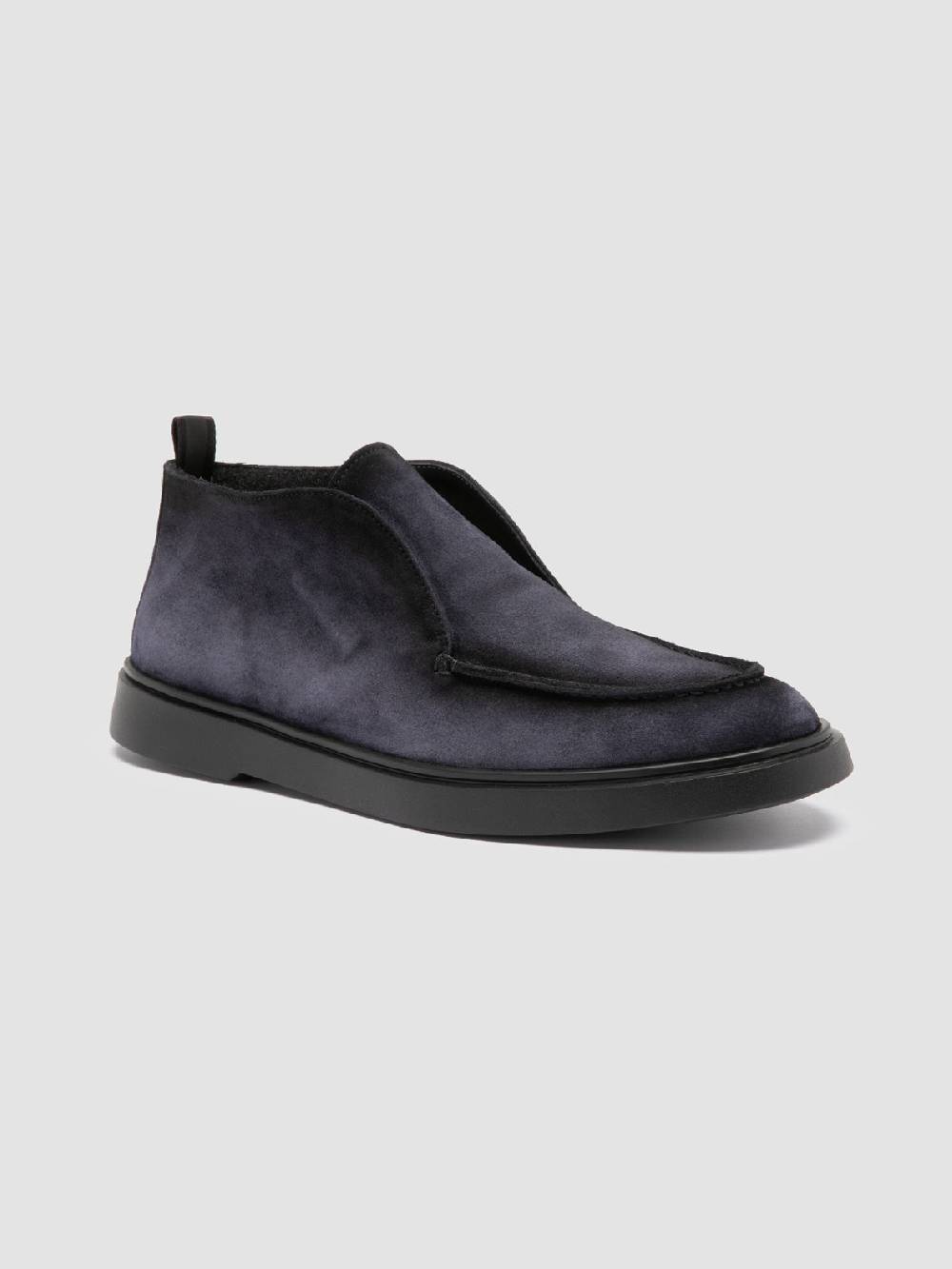 Officine Creative BONES 010 Stivali Chukka in Pelle Scamosciata Blu Consegna Veloce
