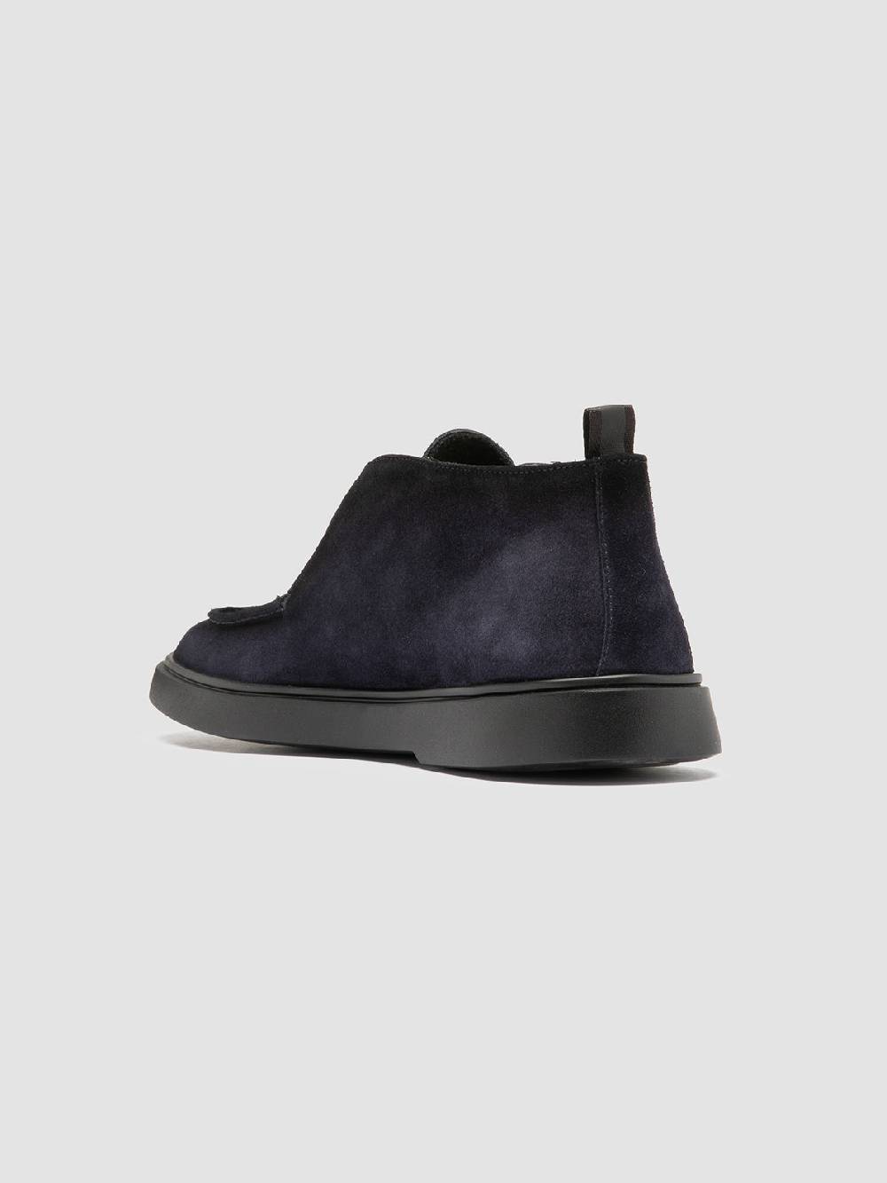 Officine Creative BONES 010 Stivali Chukka in Pelle Scamosciata Blu Consegna Veloce
