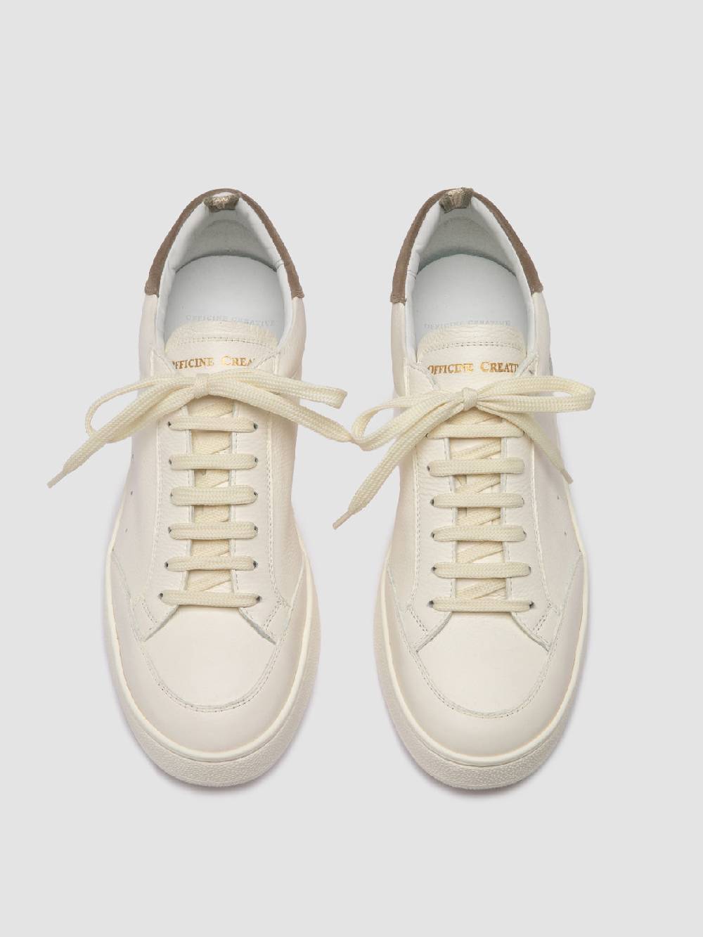 Officine Creative THE DIME 001 Sneaker Basse in Pelle Scamosciata Bianca Promozione Limitata
