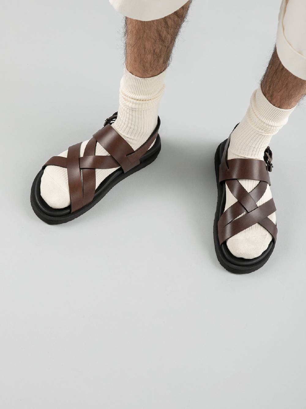 Officine Creative CHARRAT 002 Sandali in Pelle Nera Online
