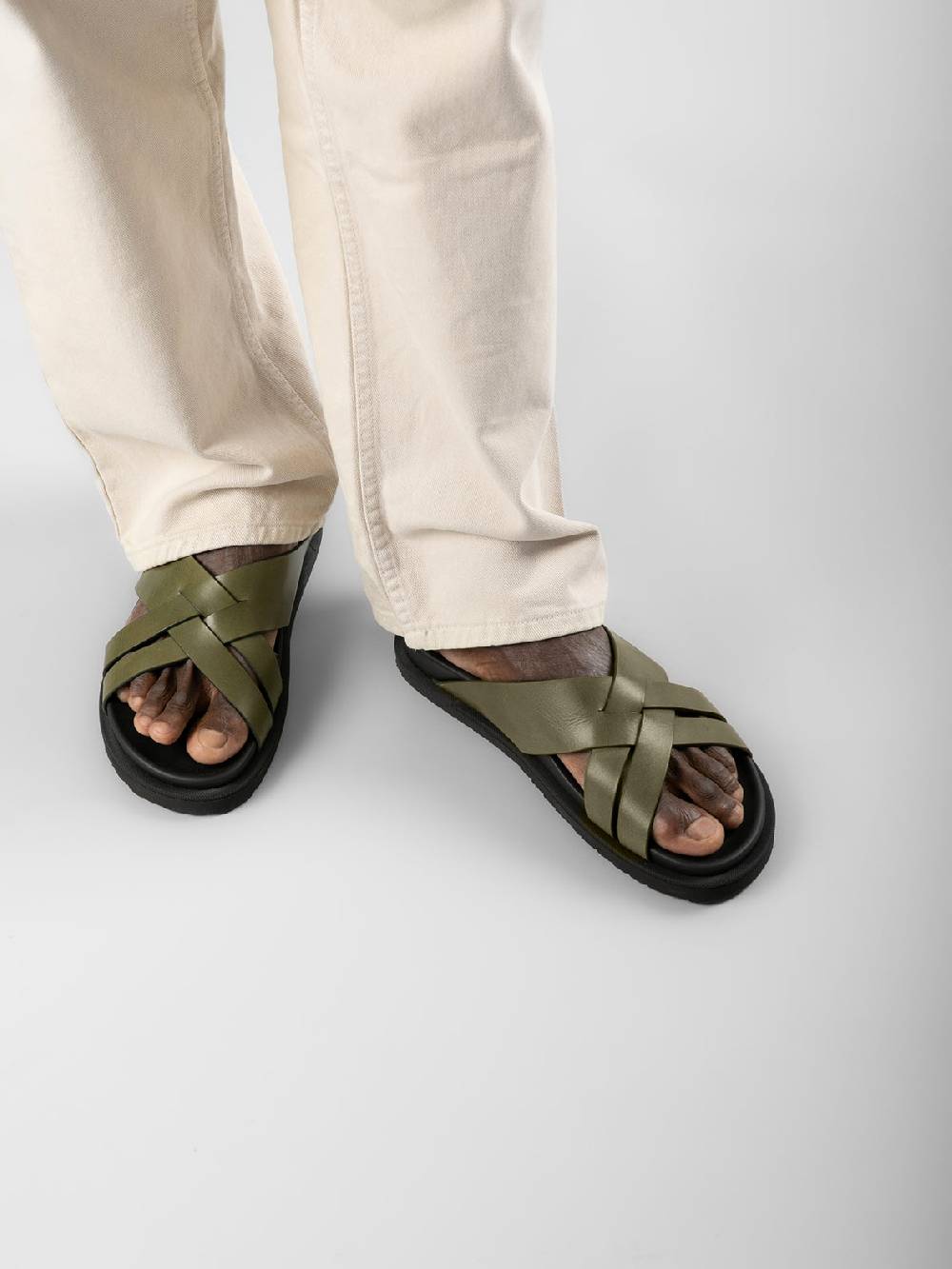 Officine Creative CHARRAT 003 Sandali in Pelle Marrone Saldi