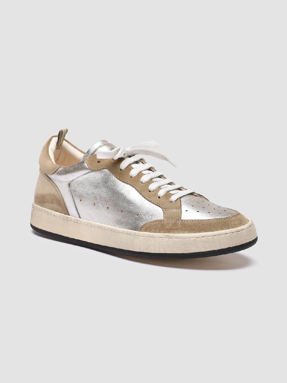 Officine Creative MAGIC 001 Sneakers in Pelle e Camoscio Bianco Offerte
