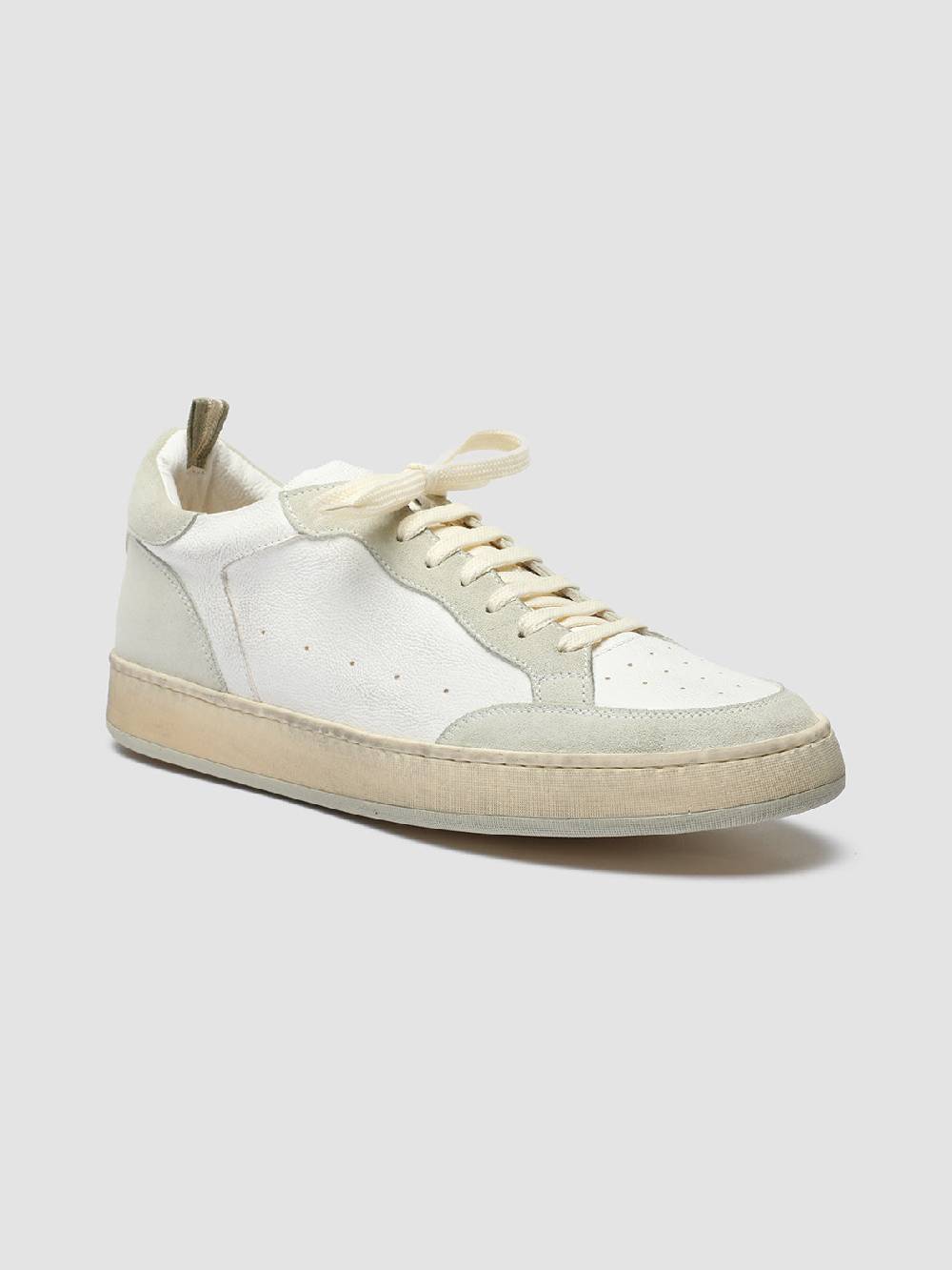 Officine Creative MAGIC 001 Sneakers in Pelle e Camoscio Bianco Vendita Calda