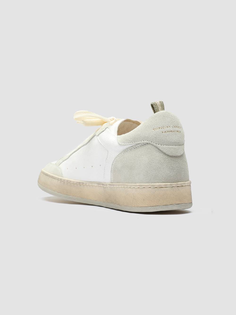 Officine Creative MAGIC 001 Sneakers in Pelle e Camoscio Bianco Vendita Calda