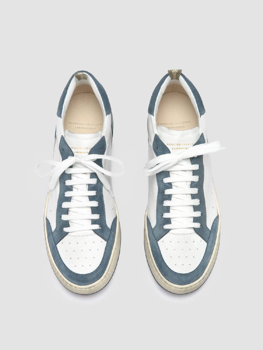 Officine Creative MAGIC 001 Sneakers Basse in Pelle e Camoscio Bianca I Più Venduti