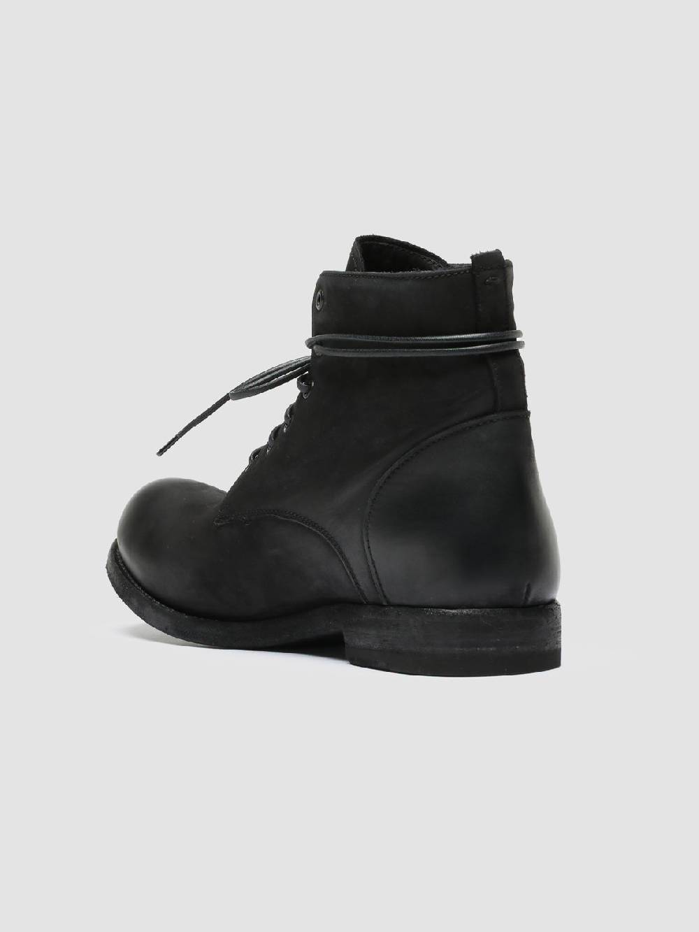 Officine Creative BUBBLE 003 Stivali in Pelle Nera con allacciatura Italia