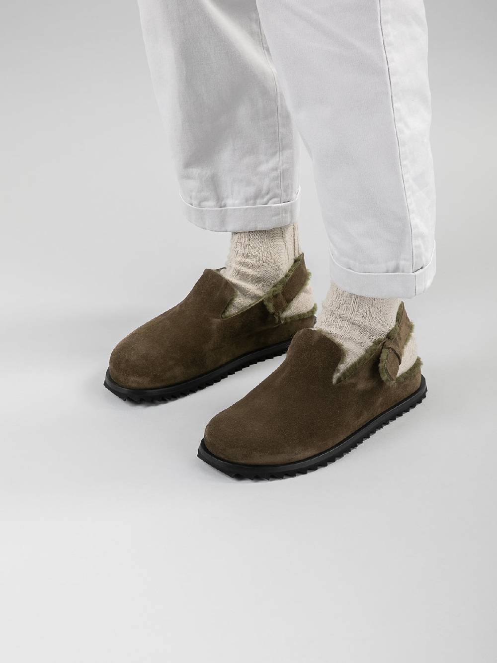Officine Creative INTROSPECTUS 004 Sandali con Cinturino in Camoscio Verde Promozione