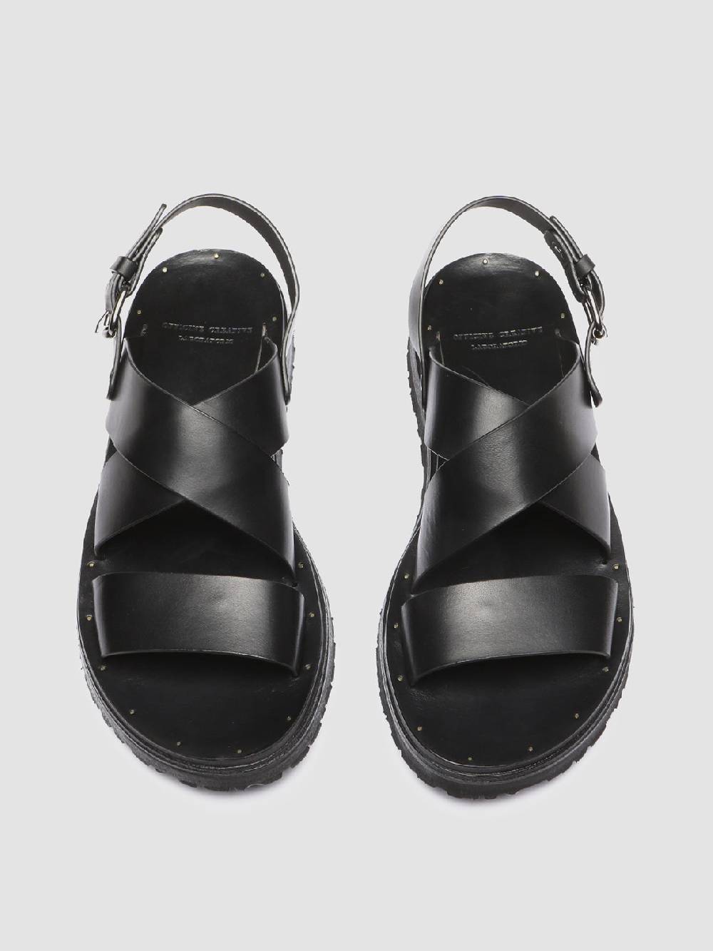 Officine Creative CHIOS 005 Sandali in Pelle Nera Negozi Online