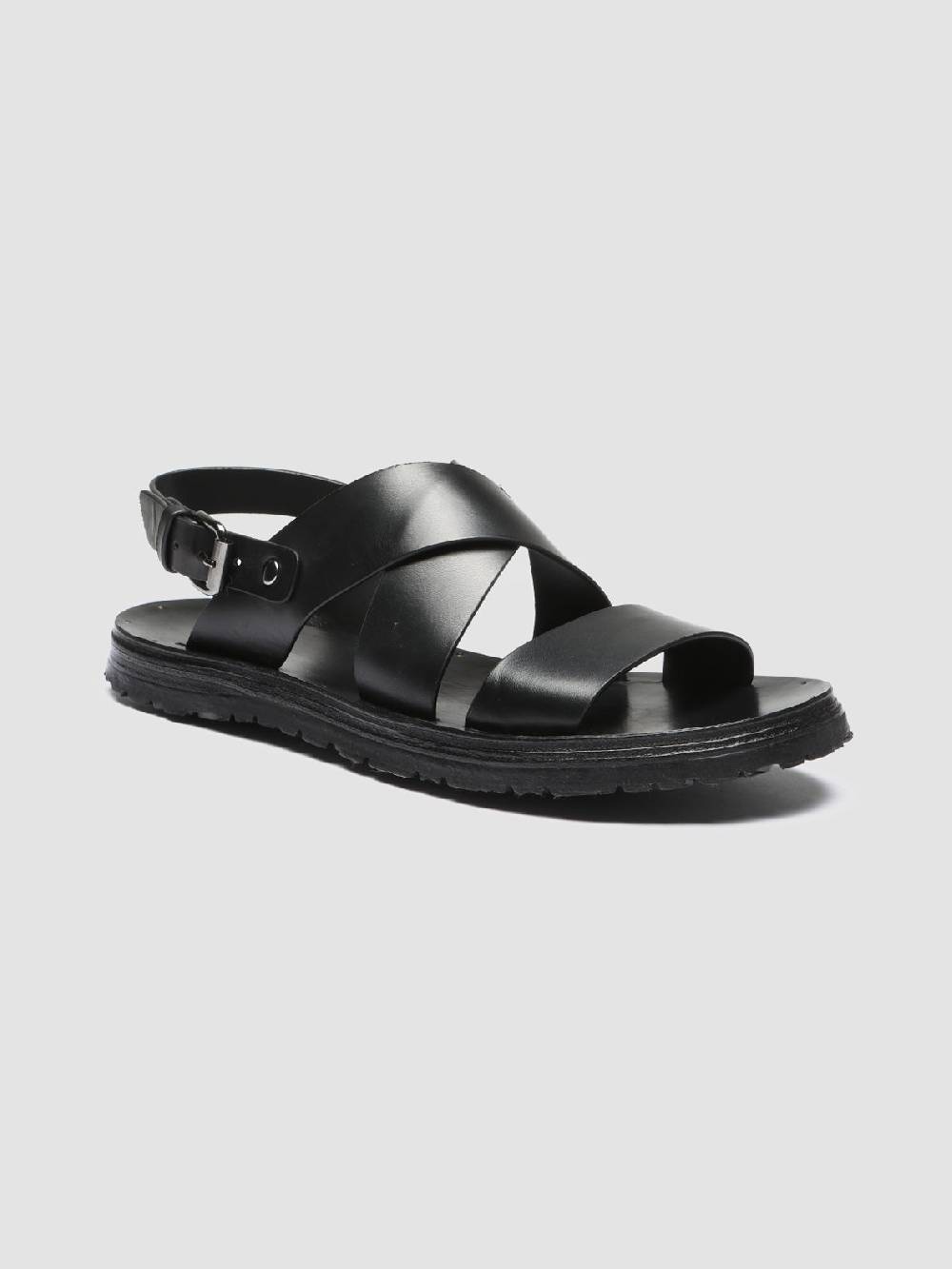 Officine Creative CHIOS 005 Sandali in Pelle Nera Negozi Online