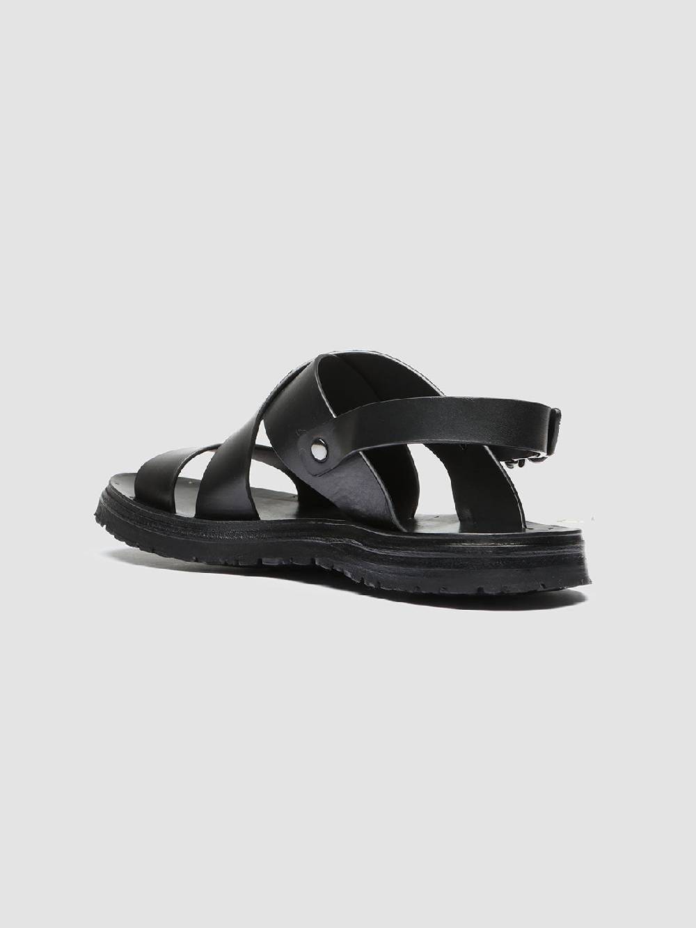 Officine Creative CHIOS 005 Sandali in Pelle Nera Negozi Online