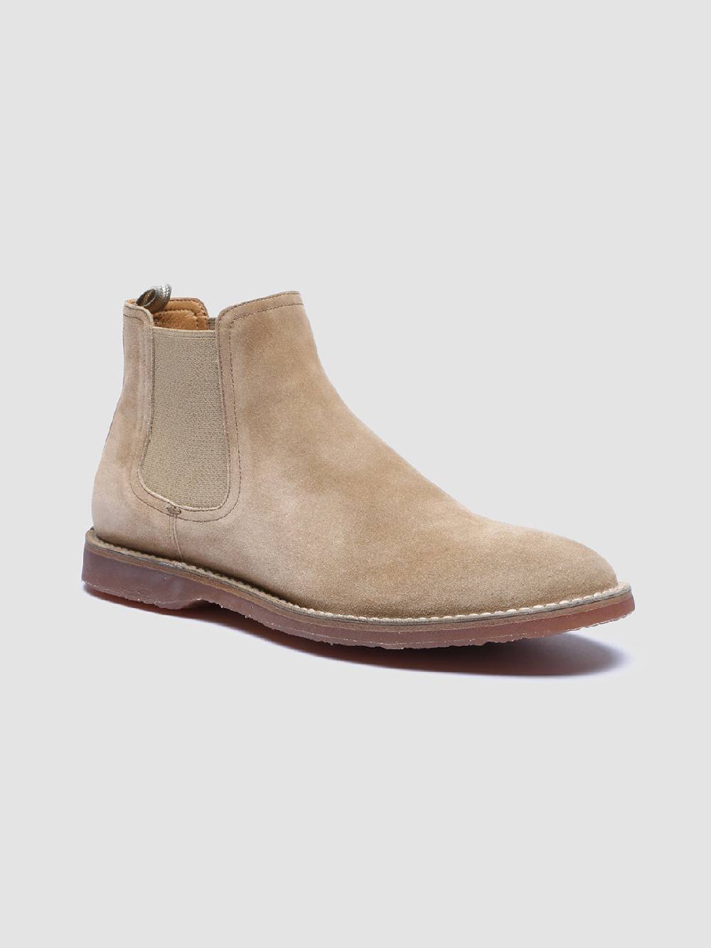 Officine Creative KENT 005 Stivaletti Chelsea in Pelle Scamosciata Tortora Sottocosto