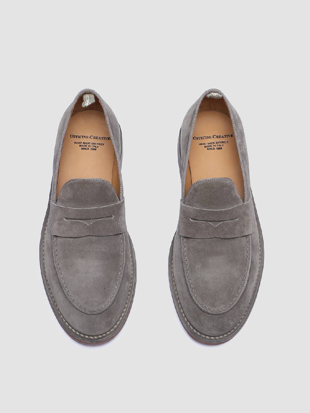 Officine Creative KENT 008 Mocassini in Pelle Scamosciata Tortora Presa